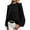 Black, variant on Weardear Women's Fall Fashion Blouse Dressy Casual Long Sleeve Crewneck Ruffle Tops Shirt Loose Pullover