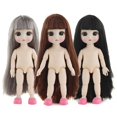 thumbnail image 2 of Dolls Accessories Long Hair 3D Eyes Ball Jointed 16cm Movable Joints Doll BJD Doll Nude Body Doll 1/12 Doll heqiyong LED, 2 of 2