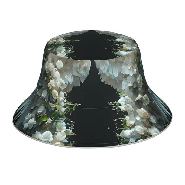 Balery Floral Angelic White Wings Sombreros para el sol para hombre y mujer, sombrero de pescador con UPF 50+