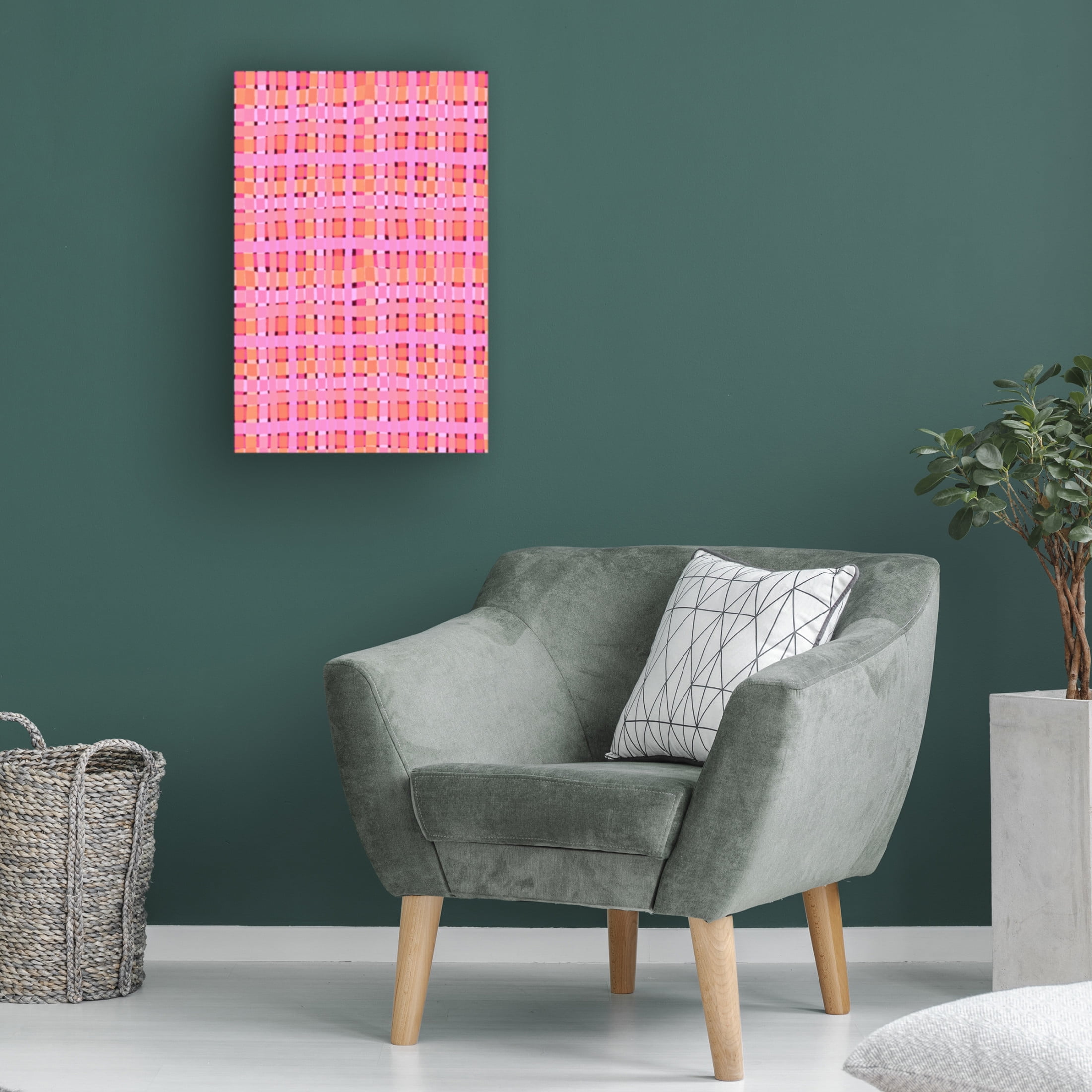 Canvas Wall Art - Treechild 'Pin Squared Pattern' Wall Art for Living Room, Bedroom, or Office D?cor by Trademark Fine Art - 30 x 47 Inches