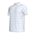 thumbnail image 4 of Wukai Blue Checkboard Men’s Polo Shirts,Quick-Dry Athletic Shirt,Classic Fit Shirts-4X-Large, 4 of 8