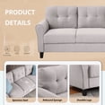 thumbnail image 6 of Modern Living Room Sofa with Tufted Backrest and Wide Armrest, Linen Upholstered Couch Furniture Set Include Loveseat and 3-seat Sofa Suitable for Home, Apartment and Office, Light Gray, 6 of 7