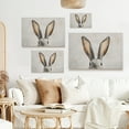 thumbnail image 4 of WFSposter Framed Canvas Wall Art Funny Easter Bunny Prints Wall Decor Cute Rabbit Ears Pictures Aesthetic Room Décor Animals Artwork for Kids Room, Living Room, Bedroom or Festive Spaces 12x16In, 4 of 7