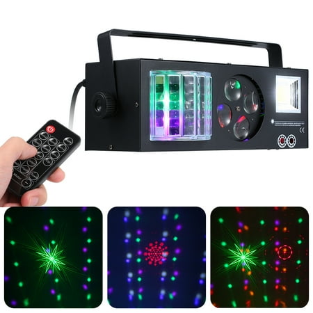 - Lixada AC110-220V 60W 4 in 1 Pattern/ Laser/ Strobe/ Magic Ball Stage Light Lighting Fixture with Remote Control 9 Channels Sound Activated for Home Party Halloween Christmas Xmas Festival Decoration