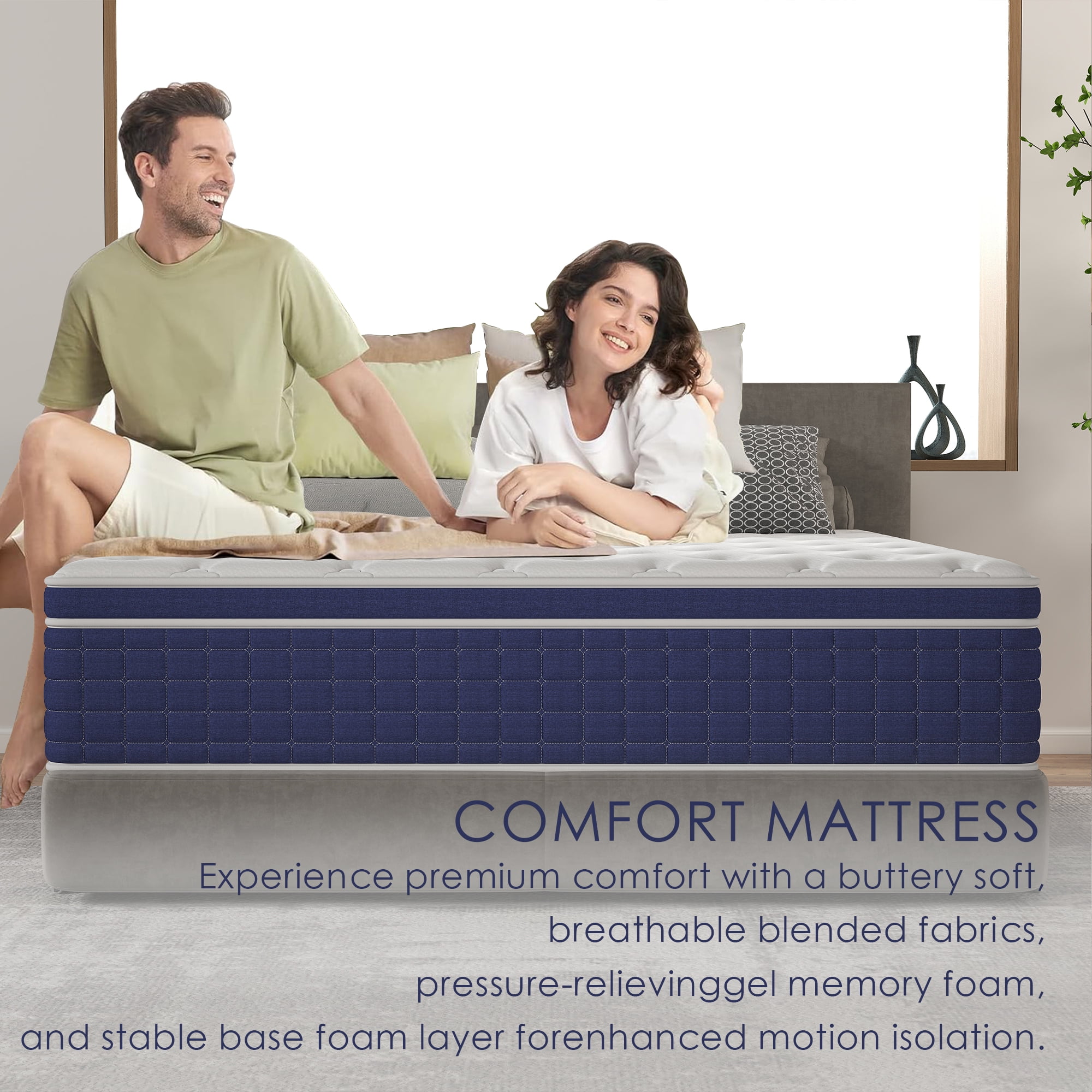lemontalking 12 inch Hybrid Mattress in a Box, Inlemontalkingrspring and Gel Memory Foam Medium Firm, Full Mattress