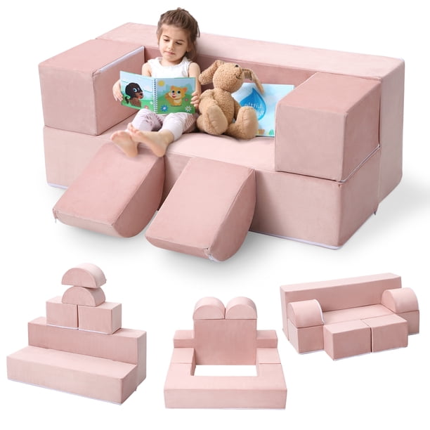 Sofá de Juego para Niños, 6 Pzas Sofá Modular de Juego para Niños para Sala de Juegos Recámara, Sofá Modular para Niños Sofá de Espuma para Bebé