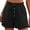 #003-Black, variant on Womens Comfort Solid Color Elastic Waist Shorts High Waist with Sash Pocket Casual Fashion Style Soft Lightweight Fabric for Home Daily Sports Beach Vacation Gift
