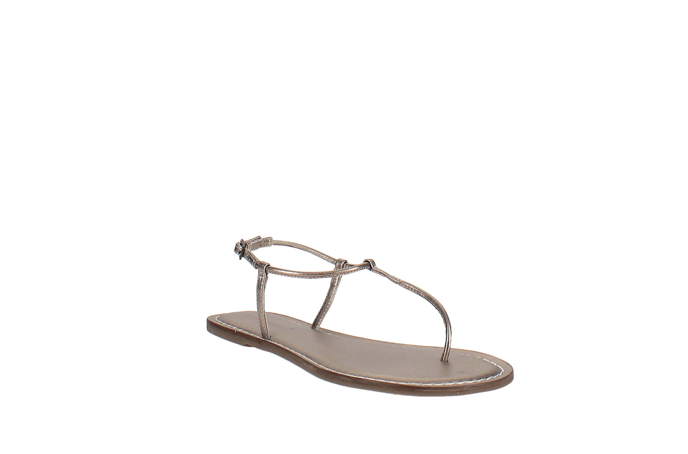 silver t strap sandals