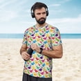 thumbnail image 4 of Wukai Colorful Dinosaurs Print Men's Short-Sleeved Mesh T-Shirt,Quick-Dry Short Sleeve Workout T-Shirt-, 4 of 8
