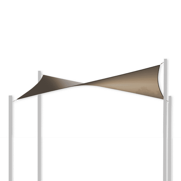 Coolaroo Dual Shade Sail Kit, Rectangle 95 UV 12' x 8'; Cobblestone