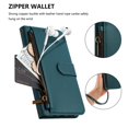thumbnail image 3 of For Samsung Galaxy S23 FE 5G 6.4-inch Wallet Case Multi-Card Slots Zipper Wallet Leather Phone Case,Green,For Galaxy S23 FE 5G, 3 of 10