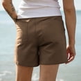 thumbnail image 3 of Gym Shorts Women Pack Summer Twill Shorts for Women, Casual Straight Leg Short Pants with Pockets, Summer Loose Versatile Bottoms Daily Wear Coffee XL, 3 of 6