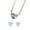 White, variant on LYMAYTER Heart Drop Earring Necklace Women's Earring Necklace Set - Pink Heart, for Prom and Wedding