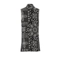 thumbnail image 4 of Made by Olivia Women's Open Front Draped Sleeveless Long Vest Cardigan with Elegant Paisley Print, 4 of 4