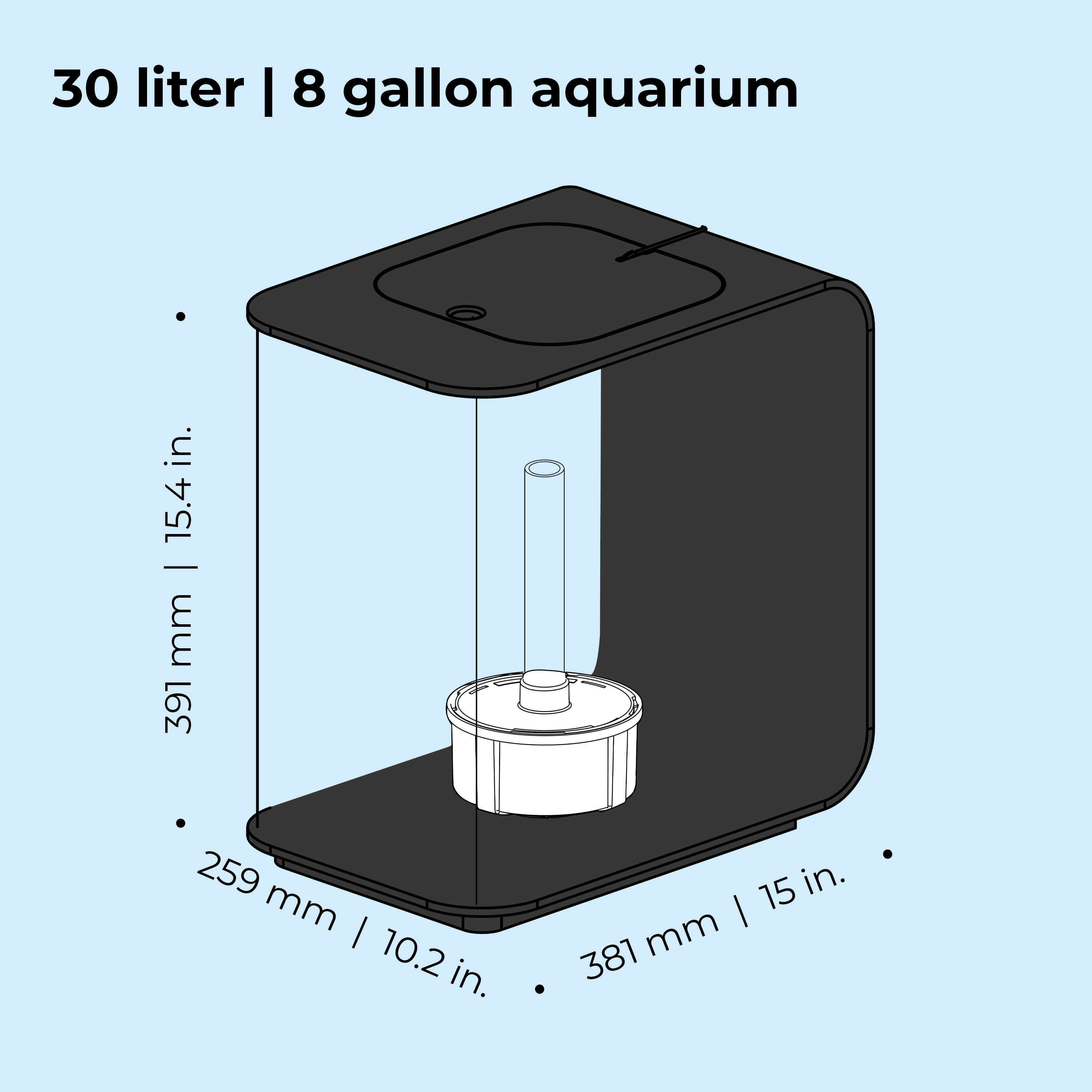biOrb Flow 30 Aquarium With Standard Light - 8 Gallon, Black, Acrylic