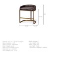 thumbnail image 6 of Maklaine 29" Total Height Brown Leather Seat Gold Metal Base Stool, 6 of 6