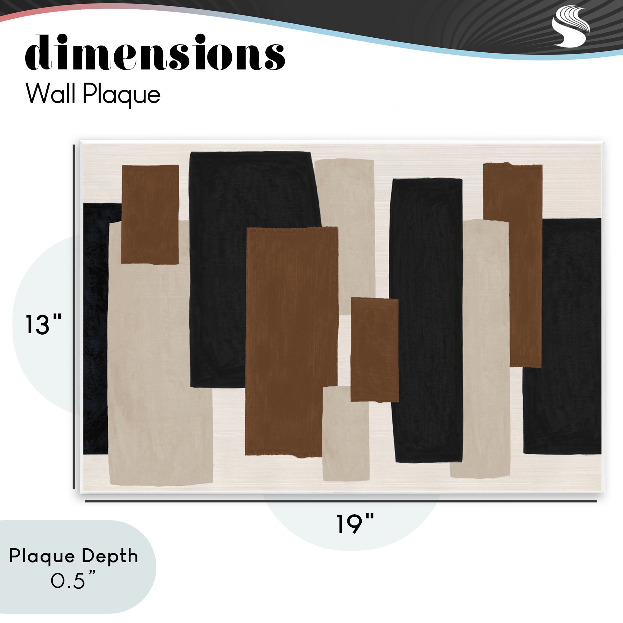 Stupell Industries Minimal Vertical Blocks in Earth Tones Wall Plaque Art, design by Janet Tava