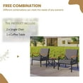 thumbnail image 5 of ZXNYH 3 Piece Metal Outdoor Patio Furniture Set, Modern Outdoor Metal Chairs Conversation Furniture Set with Coffee Table for Patio,Backyard,Balcony, Poolside (Dark Grey), 5 of 7