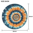 thumbnail image 6 of Orange Blue Tie Dye Spiral Pattern Round Tablecloth 60"x60",Wrinkle Wipeable Table Cloth for Kitchen Dining Room Picnic Patio Party, 6 of 6
