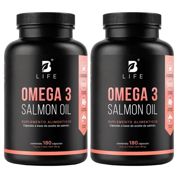 Suplemento alimenticio B life Omega 3 Salmon 180 Caps c/u (2 pack)