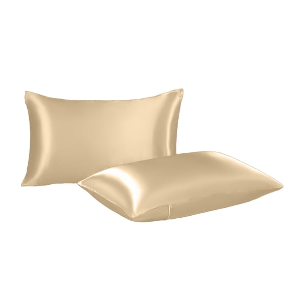 JeashCHAT Satin Pillowcases for Hair and Skin, Set of 2, Super Soft and Cooling Silk Pillow Cases with Envelope Closure, Gift for Women Men, 20"x30" Queen Size
