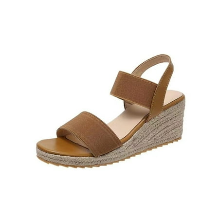 

Ritualay Women Casual Shoes Ankle Strap Wedge Sandals Platform Espadrilles Sandal Fashion Comfort Summer Walking Beach Brown 5