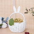 thumbnail image 5 of Dadiaei Easter Bunny Basket with Ears for Kids - Easter Egg Hunt Basket Bags for Girls, Boys, Baby & Children - Pink & White Easter Gift Basket 10.2 x 6.8 x 6.3 Inches, 5 of 7