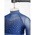 thumbnail image 4 of Xnihocha Girls Sparkle Long Sleeve Leotards for Gymnastics Dancing Ballet Bodysuit Full Unitards Navy Blue 16, 4 of 6
