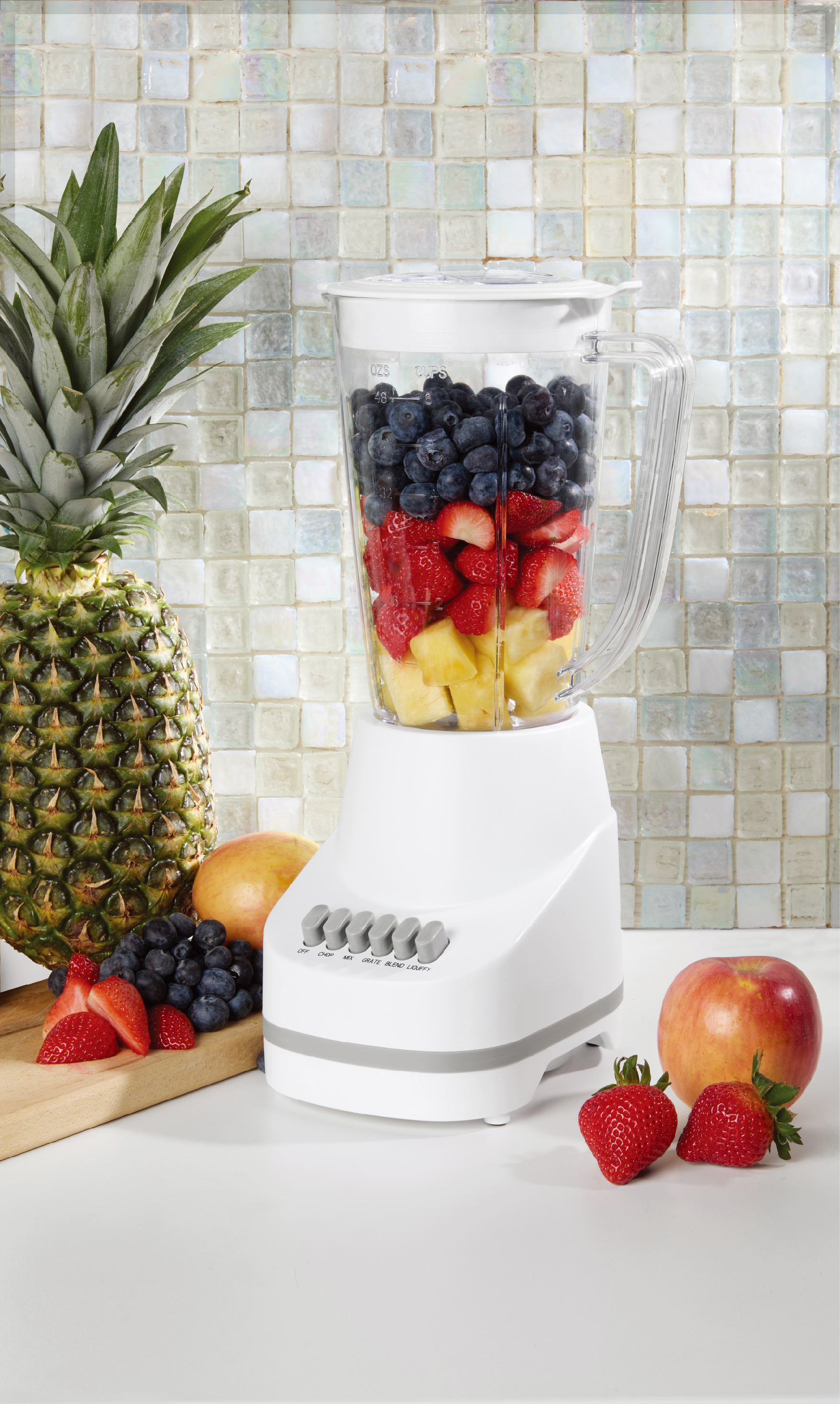 MAINSTAYS 6-SPEED BLENDER WITH 48 OZ JAR AND 500W MOTOR, ARCTIC WHITE