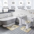 thumbnail image 5 of Yellow Beige Flower Bath Mat 3 Piece Bathroom Rug Set, Farmhouse Shabby Chic Wildflower Non Slip Bath Rug Contour Mat and Toilet Lid Cover, Absorbent Shower Mats Soft Bath Rugs and Mats Sets, 5 of 8
