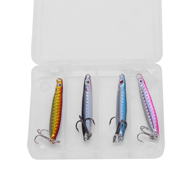 4 Uds. Señuelos de pesca de agua salada profunda de 15g, señuelos de pesca de pececillo 3D de agua salada, Swimbait (mixto)