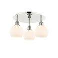 thumbnail image 3 of Innovations Lighting  Athens - 3 Light 18" Flush Mount Polished Nickel/Matte White, 3 of 5