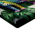 thumbnail image 2 of Ambesonne Leopard Fitted Sheet, Monstera Colorful Wilds, California King, Green Petrol Blue, 2 of 3