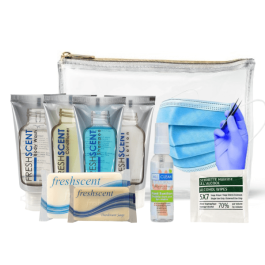 Guest Sanitization Hygiene Kit FreshScent 10 items count in Zipper Vinyl Bag Pack of 4's