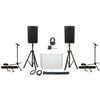 DJ Package w/ (2) JBL EON610 10" Speakers+Stands+Cables+Mics+Headphones+Facade