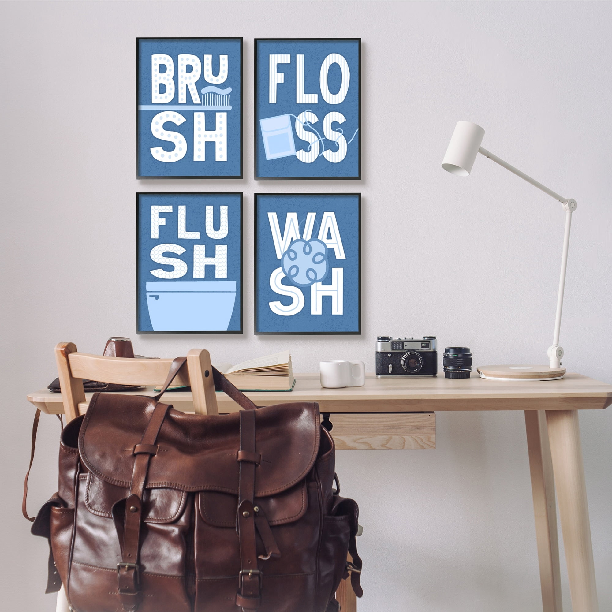 Stupell Industries Fun Flush and Floss Bathroom Hygiene Chores Dynamic Text ,16 x 20, Design by Raye Allison Creations