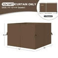 thumbnail image 2 of Aoodor 12' x 14' Gazebo Curtain Set Protecting Privacy Side Walls 4 Panels, Curtain Only - Brown, 2 of 11