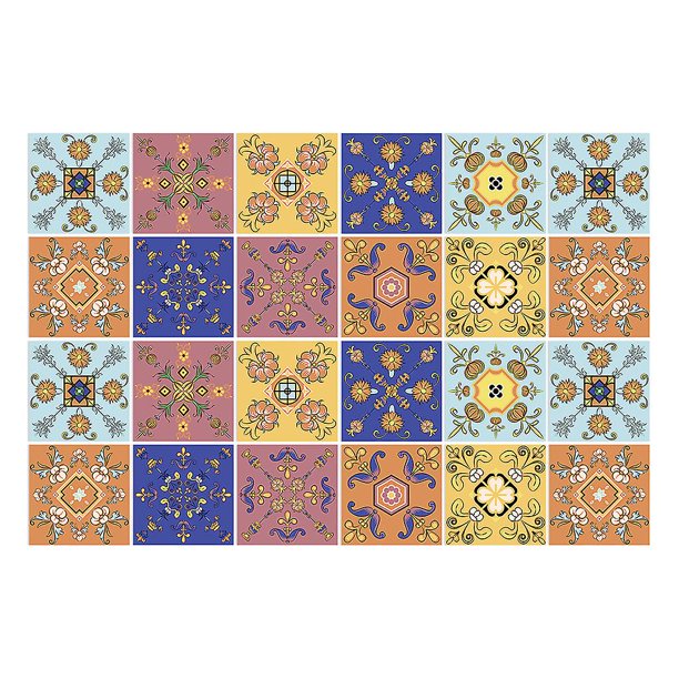 10 Uds. De pegatinas para azulejos contra salpicaduras de estilo mexicano, pegatinas para suelo y escaleras, murales de pared removibles impermeables