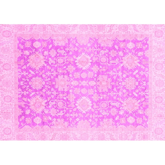 Ahgly Company Indoor Rectangle Oriental Pink Traditional Area Rugs, 3' x 5'