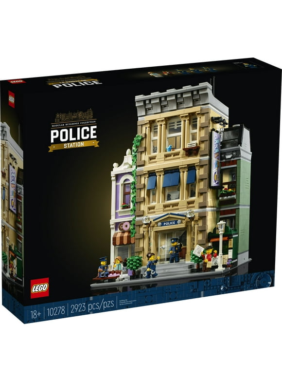 LEGO Icons Police Station 10278 Large Construction Set, Collectible Model Kits for Adults to Build, Modular Buildings Collection