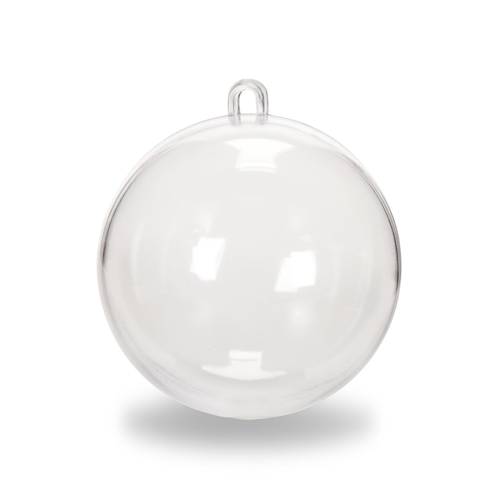 5PCS Clear Plastic Acrylic Craft  Balls Baubles Sphere Fillable Christmas Box