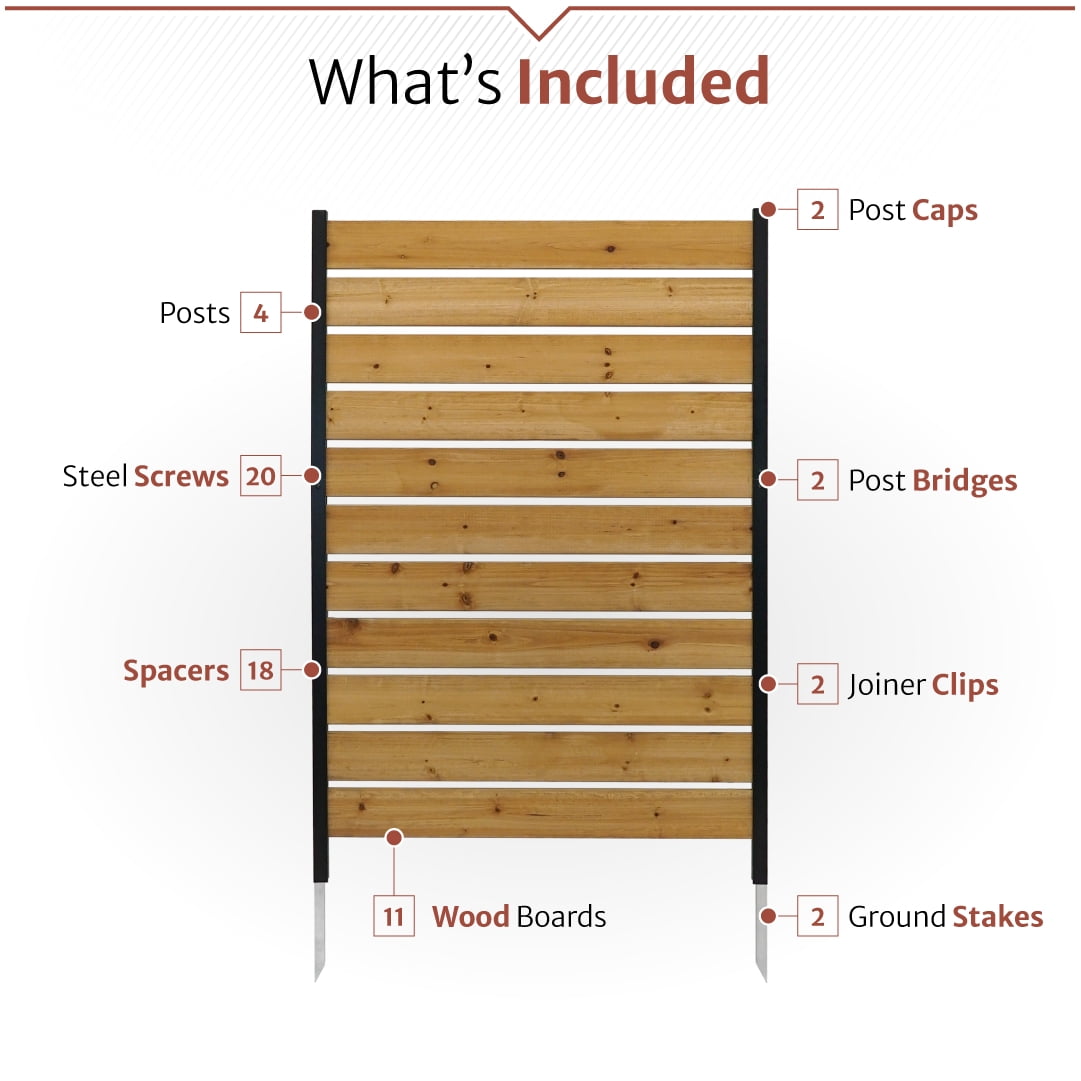 Enclo Privacy Screens EC18022 5ft H x 3.2ft W Concord Wood Outdoor Privacy Fence Screen, Perfect to Hide Trash Cans (1-Panel)