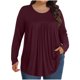 thumbnail image 3 of Blusas para mujer,Blusa informal de manga larga para mujer, talla grande, cuello redondo, tejido de poliéster, ideal para el hogar, sopatenor, 3 of 8