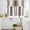 Brown, variant on Gray Orange Kitchen Curtains Sets for Windows 24 Inch Length, Modern Gradient Geometric Rod Pocket Window Treatments Tier Curtains and Valances Set for Bedroom/Bathroom