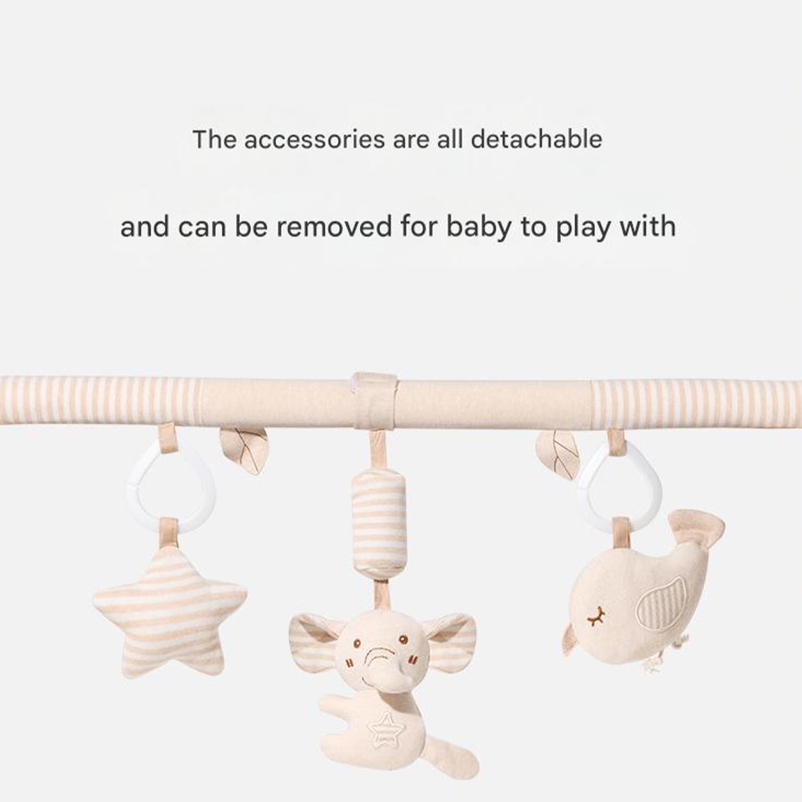Soft Plush Bells Toy Organic Cotton Infant Crib Mobile Machine Washable Sensory Development Activity