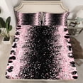 thumbnail image 2 of Homewish Leopard Print 4-Piece Full Size Sheets For Children Teens Female Girls,Bling Glitter Bed Sheets,Dreamy Princess Lightweight Sheet Sets,Super Cozy Room Decor, 2 of 7