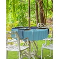 thumbnail image 4 of Outdoor Tablecloth Navy Blue Ombre Round Patio Tablecloths 60 Inch, Waterproof Outside Table Cloths with Umbrella Hole and Zipper, Gradient Color Summer Table Cover for Outdoor Tables Garden, 4 of 5