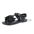 thumbnail image 4 of qkdmdw Black Women'S Flat Sandals Summer Beach Sandals Open Toe Casual Sandals Adjustable Strap Bow Decor Comfortable Soft Sole Round Toe Pu Leather Indoor Outdoor, 4 of 9