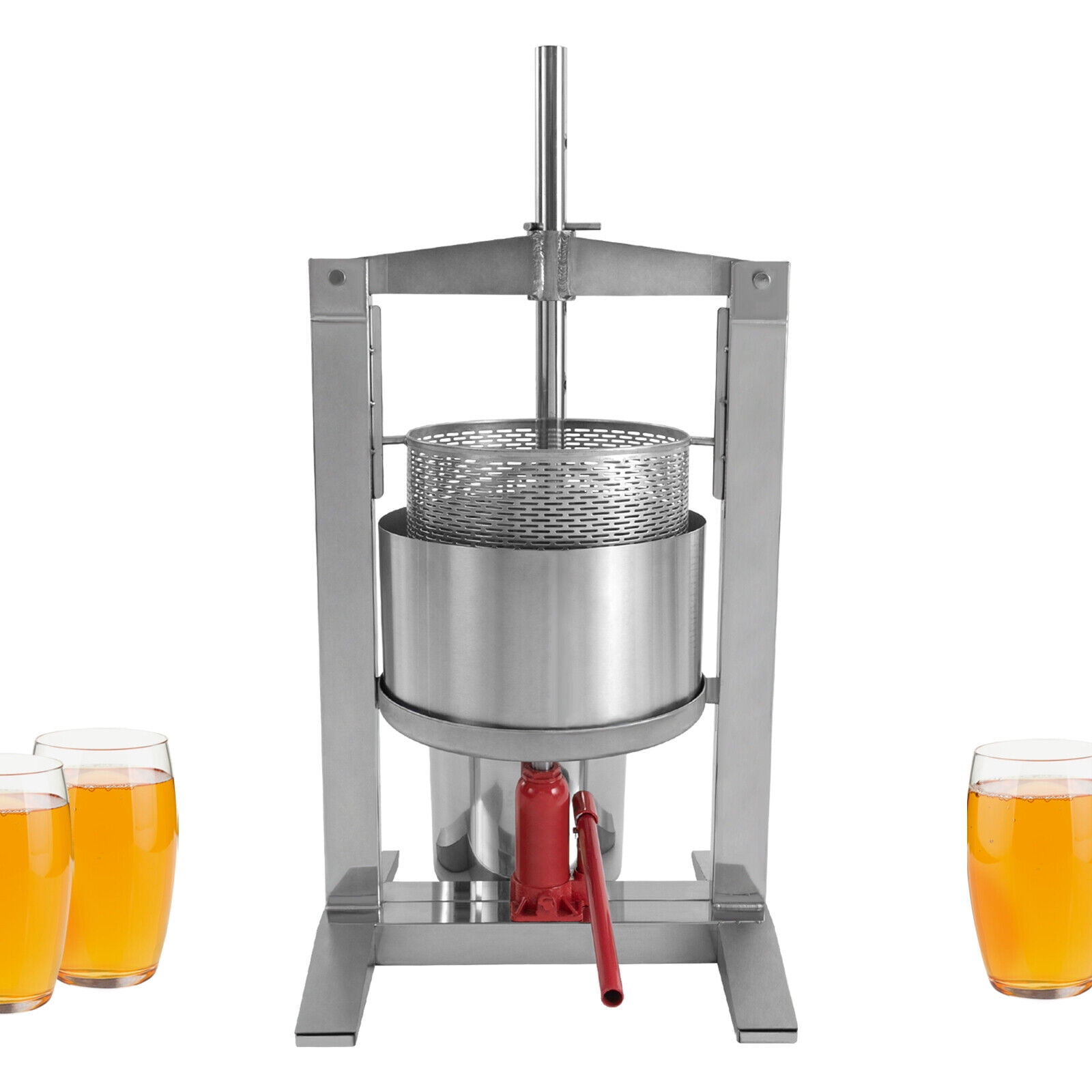 Miumaeov 20L/5.28 Gallon Fruit Press Manual Juicer Stainless Steel Cylinder Press Machine