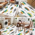 thumbnail image 5 of Orange Turquoise Runner Rug 2.7x5 FT, Non Slip Entryway Carpet, Boho Yellow Grey Color Block Bohemian Washable Soft Floor Carpet Entrance Mat Non-Shedding Throw Rug for Hallway Laundry Room Bedside, 5 of 9